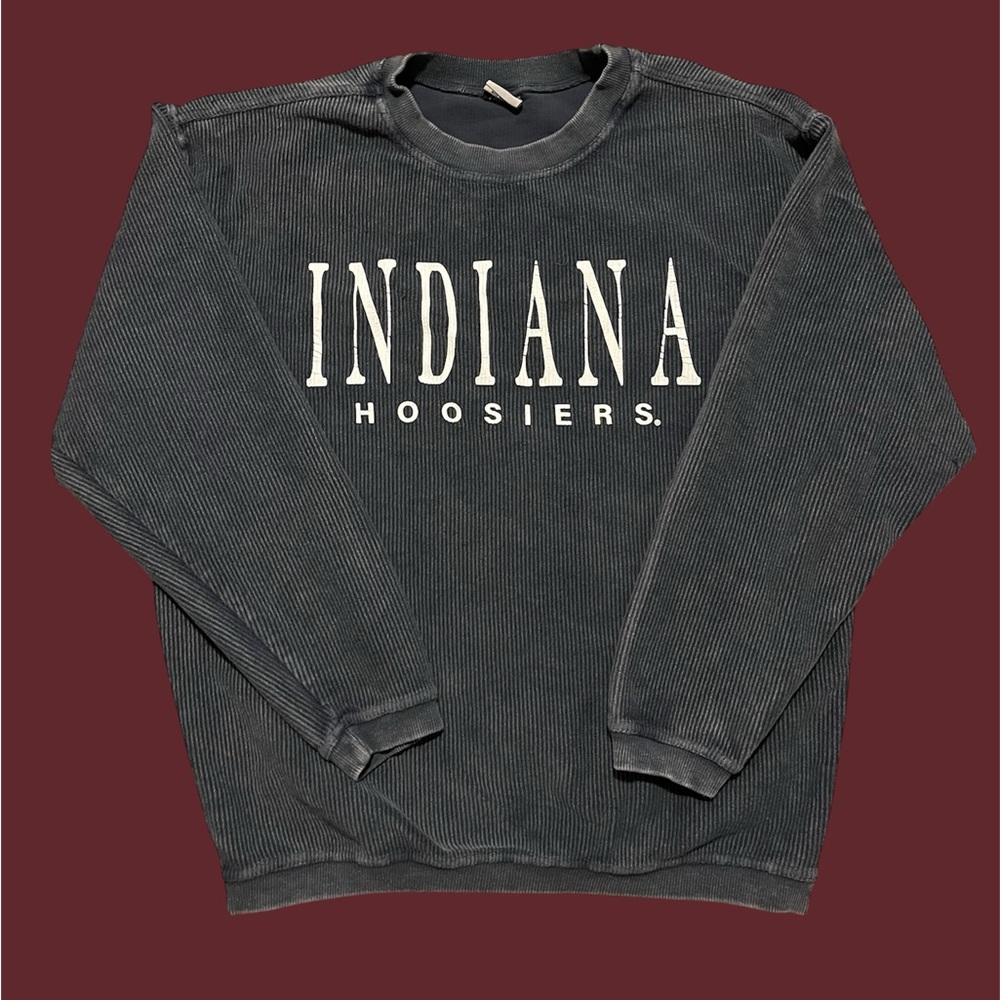 Ribbed Indiana Hoosiers Crewneck Sweatshirt Mens Size S